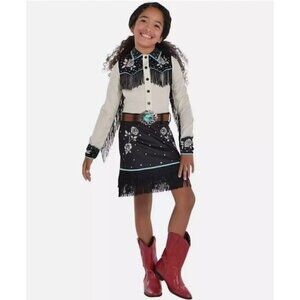 Cowgirl Costume Child X-Large 14-16 Western Style Dress, Fringe & Floral Detail